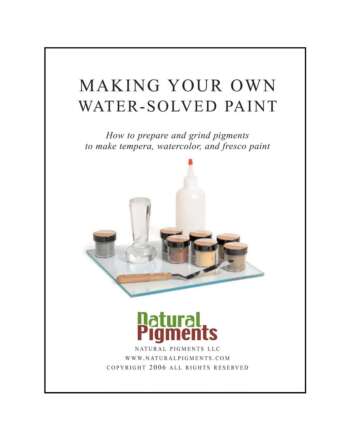 Making Your Own Water-Solved Paint